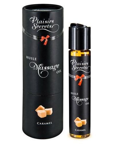 Массажное масло с ароматом карамели Huile de Massage Gourmande Caramel - 59 мл. - Plaisir Secret - купить с доставкой в Армавире