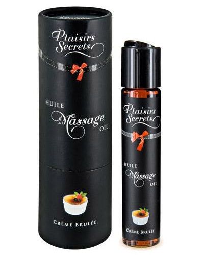 Массажное масло с ароматом крем брюле Huile de Massage Gourmande Creme Brulée - 59 мл. - Plaisir Secret - купить с доставкой в Армавире