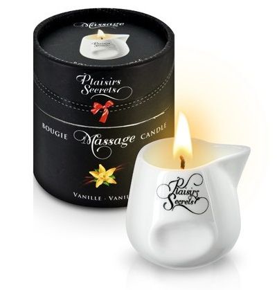 Массажная свеча с ароматом ванили Bougie Massage Gourmande Vanille - 80 мл. - Plaisir Secret - купить с доставкой в Армавире
