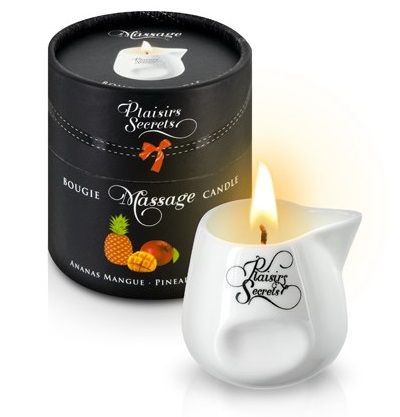 Массажная свеча с ароматом манго и ананаса Bougie de Massage Ananas Mangue - 80 мл. - Plaisir Secret - купить с доставкой в Армавире