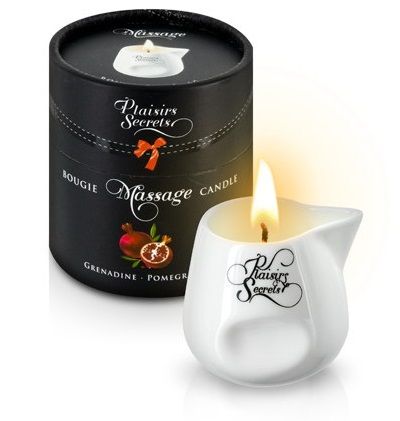 Массажная свеча с ароматом граната Bougie de Massage Gourmande Grenadine - 80 мл. - Plaisir Secret - купить с доставкой в Армавире