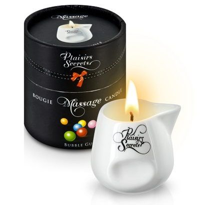 Массажная свеча с ароматом бубль-гума Bougie de Massage Gourmande Bubble Gum - 80 мл. - Plaisir Secret - купить с доставкой в Армавире