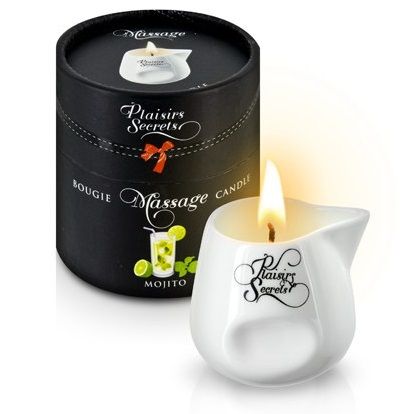 Массажная свеча с ароматом мохито Bougie de Massage Mojito - 80 мл. - Plaisir Secret - купить с доставкой в Армавире