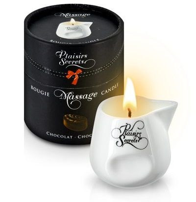 Массажная свеча с ароматом шоколада Bougie de Massage Gourmande Chocolat - 80 мл. - Plaisir Secret - купить с доставкой в Армавире