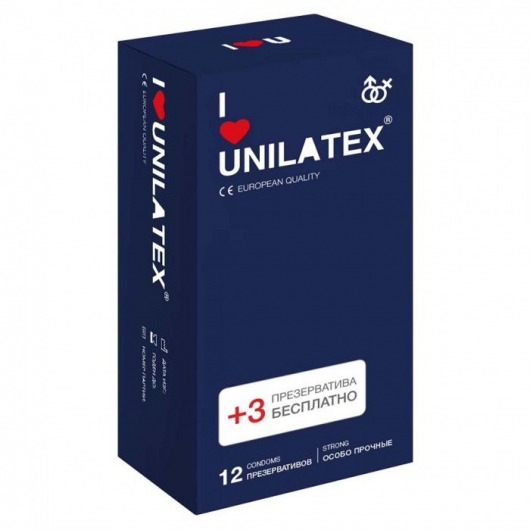 Ультрапрочные презервативы Unilatex Extra Strong - 12 шт. + 3 шт. в подарок - Unilatex - купить с доставкой в Армавире