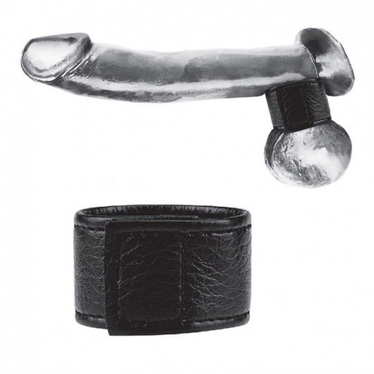 Чёрная утяжка на мошонку 1  Velcro Ball Stretcher - BlueLine - купить с доставкой в Армавире