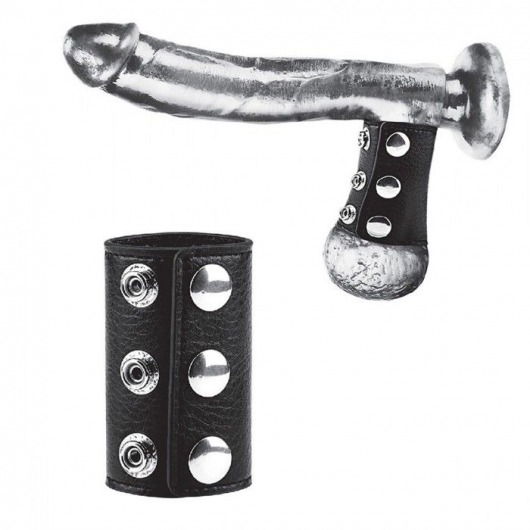 Чёрная утяжка на кнопках 100% PVC STRAP WITH METAL SNAP - BlueLine - купить с доставкой в Армавире
