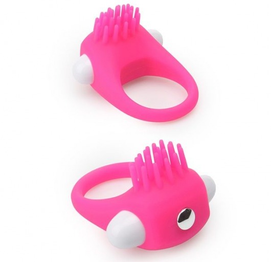 Розовое эрекционное кольцо с щеточкой LIT-UP SILICONE STIMU RING 5 - Dream Toys - в Армавире купить с доставкой