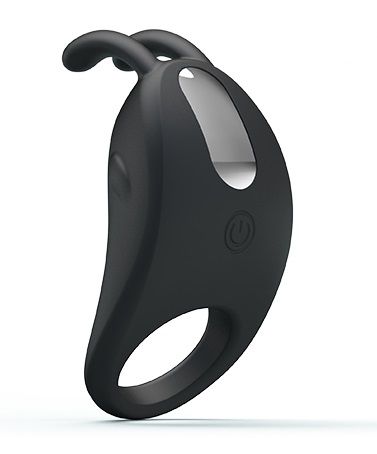 Чёрное эрекционное кольцо с вибрацией Rabbit Vibrator - Baile - в Армавире купить с доставкой