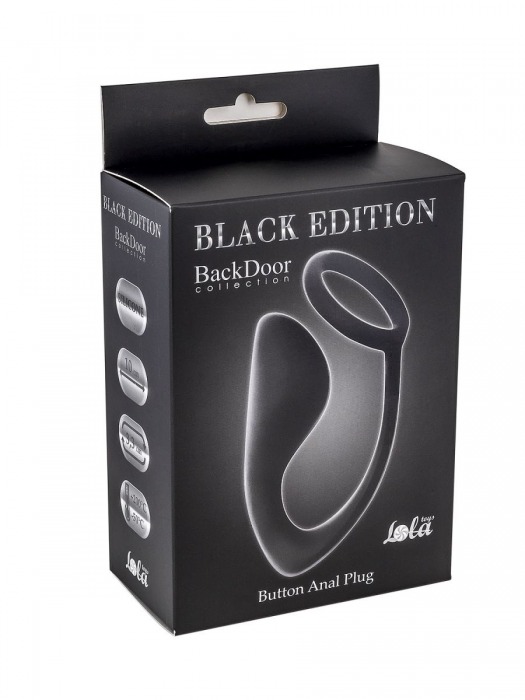 Чёрное эрекционное кольцо с анальной пробкой Button Anal Plug - Lola Games - в Армавире купить с доставкой