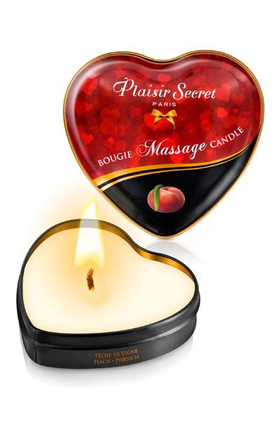 Массажная свеча с ароматом персика Bougie Massage Candle - 35 мл. - Plaisir Secret - купить с доставкой в Армавире