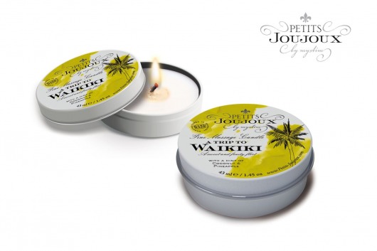 Массажная свеча Petits Joujoux Waikiki Beach с ароматом кокоса и ананаса - 33 гр. - MyStim - купить с доставкой в Армавире