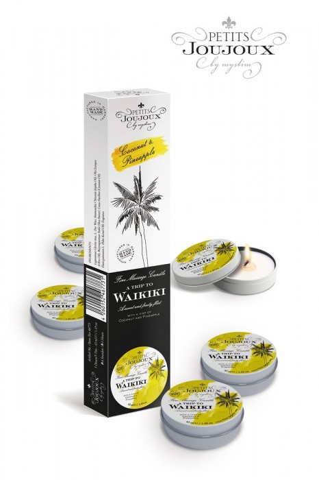 Набор из 5 свечей Petits Joujoux Waikiki Beach с ароматом кокоса и ананаса - MyStim - купить с доставкой в Армавире