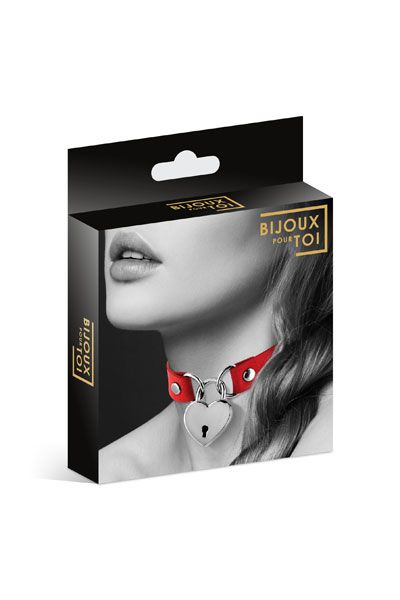 Красный чокер с замком в форме сердца - Bijoux Pour Toi - купить с доставкой в Армавире