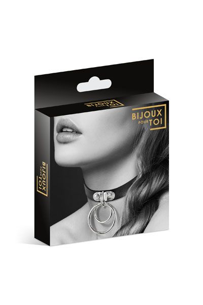 Черный чокер с двумя кольцами - Bijoux Pour Toi - купить с доставкой в Армавире