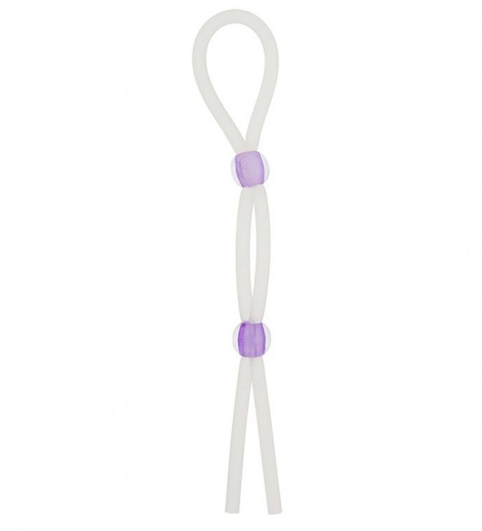Прозрачное эрекционное кольцо-лассо SILICONE LASSO COCK RING DUAL BEADS - NMC - в Армавире купить с доставкой