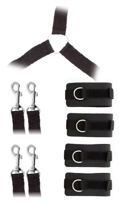 Комплект наручников и поножей LUXURIOUS BED RESTRAINT CUFF SET - Blush Novelties - купить с доставкой в Армавире